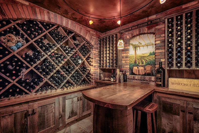 Barn-wood wine cellar