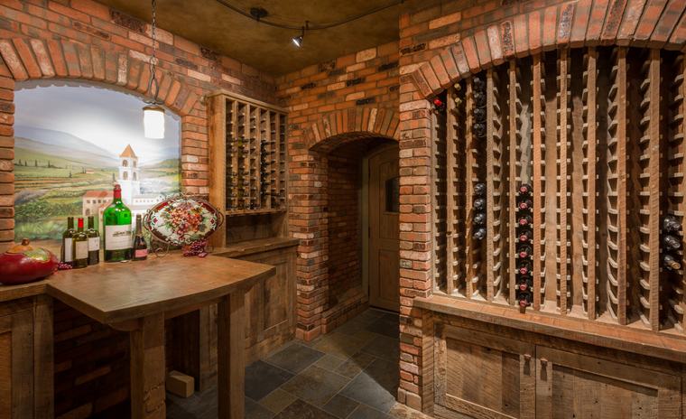 Brick wine cellar