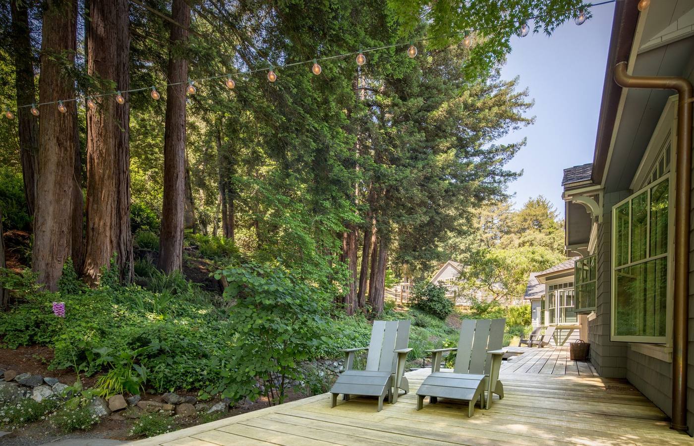 Woodside Residence deck among the redwoods